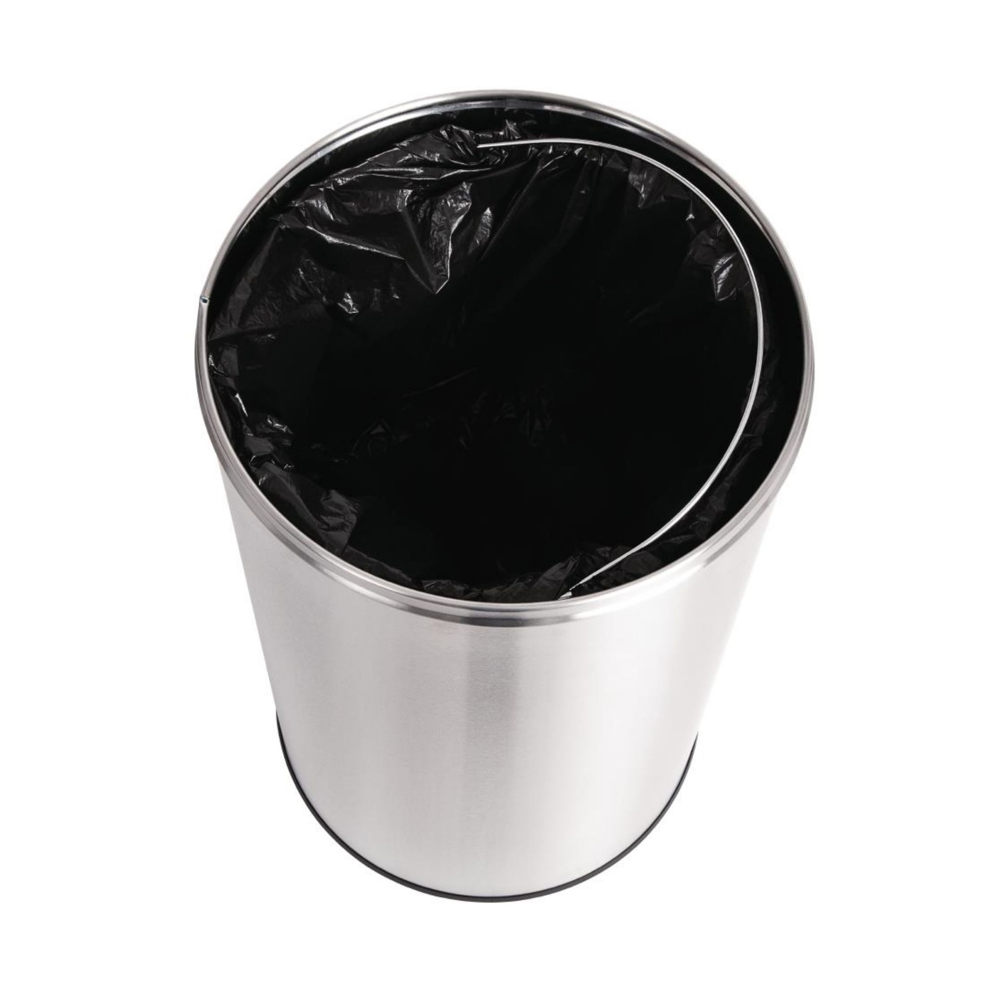 Picture of Bolero Stainless Steel Open Lid Bullet Bin Silver 40Ltr