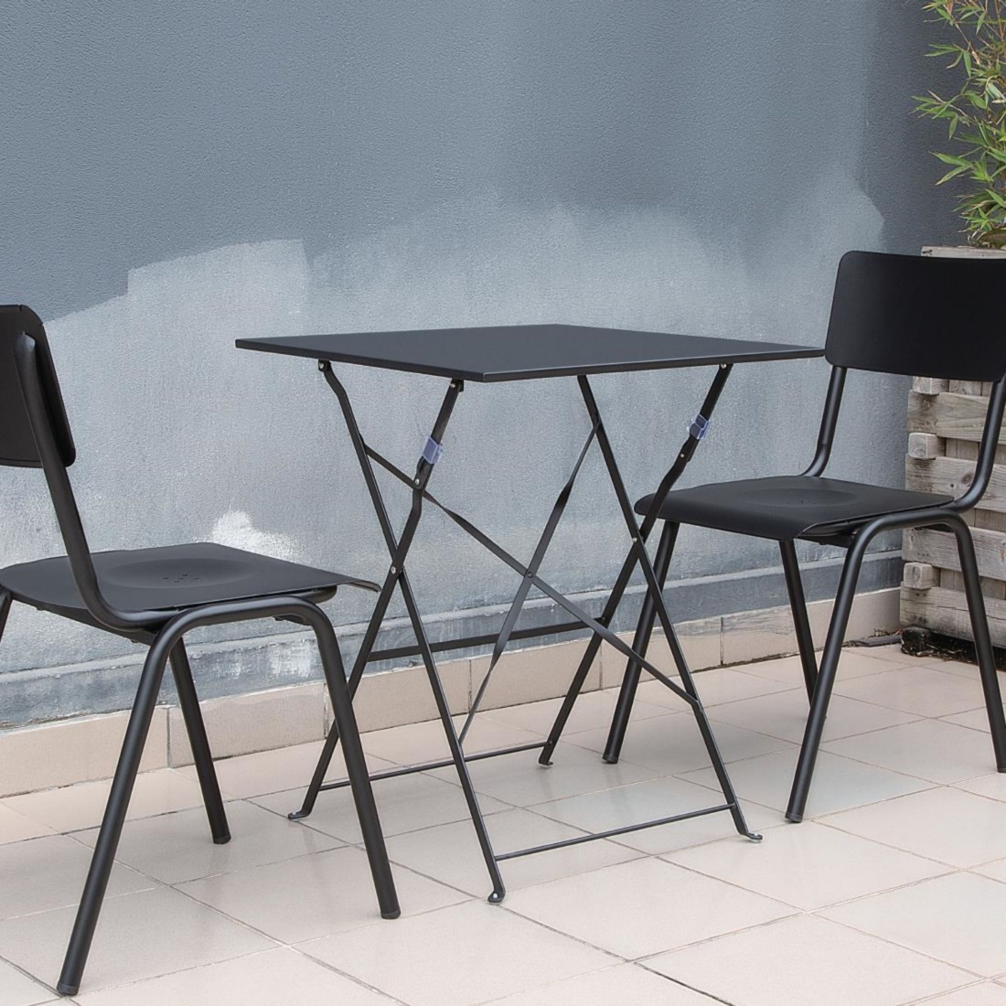 Picture of Bolero Black Square Pavement Style Steel Table