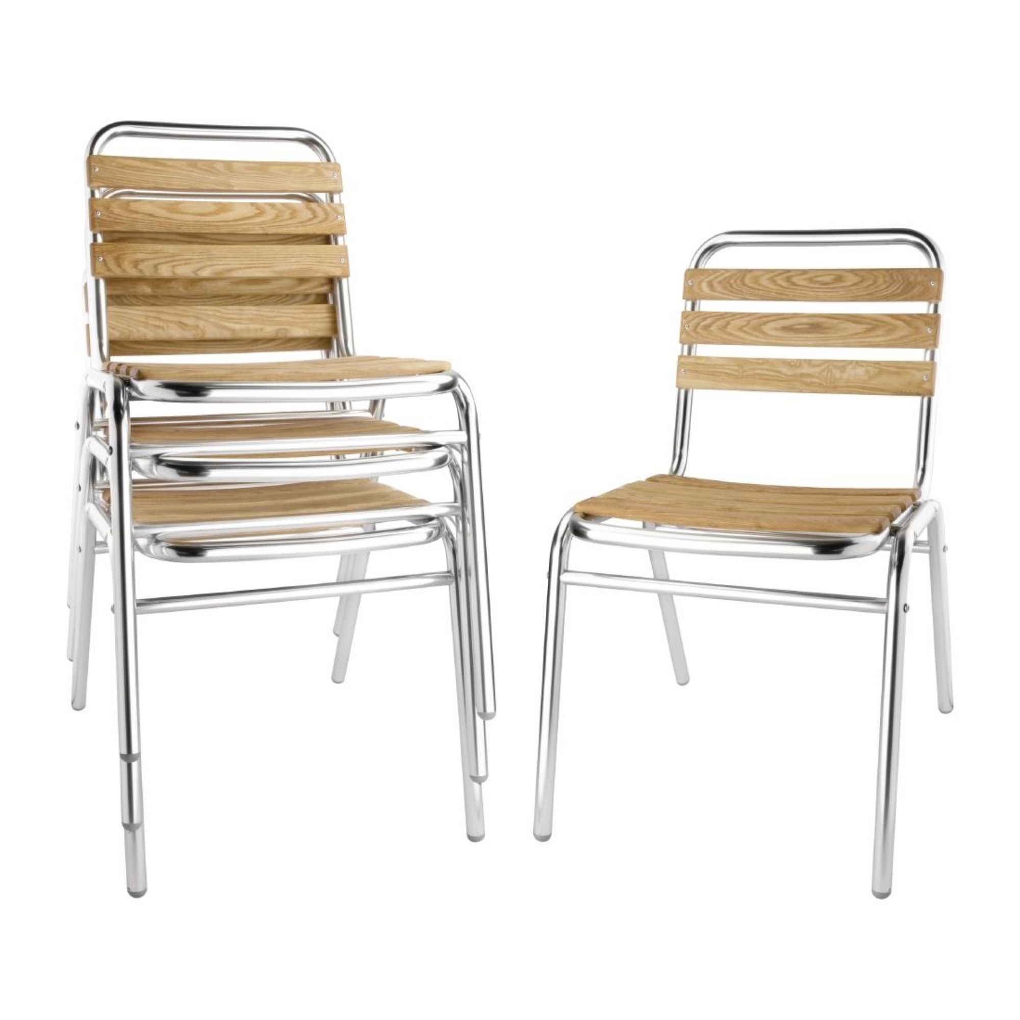 Picture of Bolero Aluminium & Ash Bistro Side Chairs (Pack of 4)