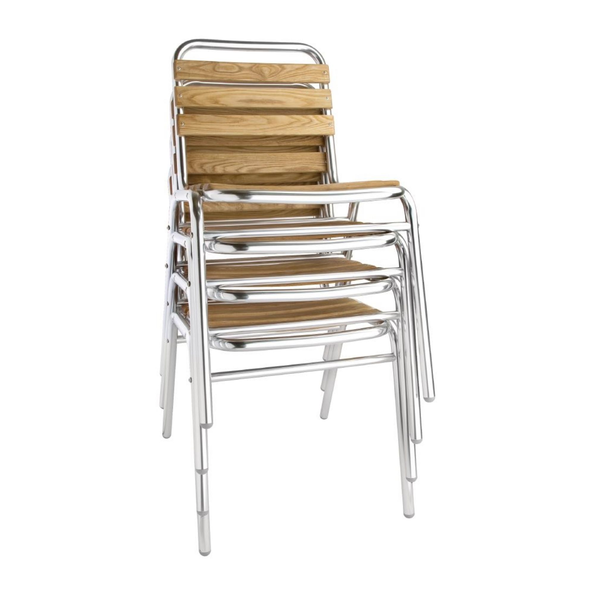 Picture of Bolero Aluminium & Ash Bistro Side Chairs (Pack of 4)