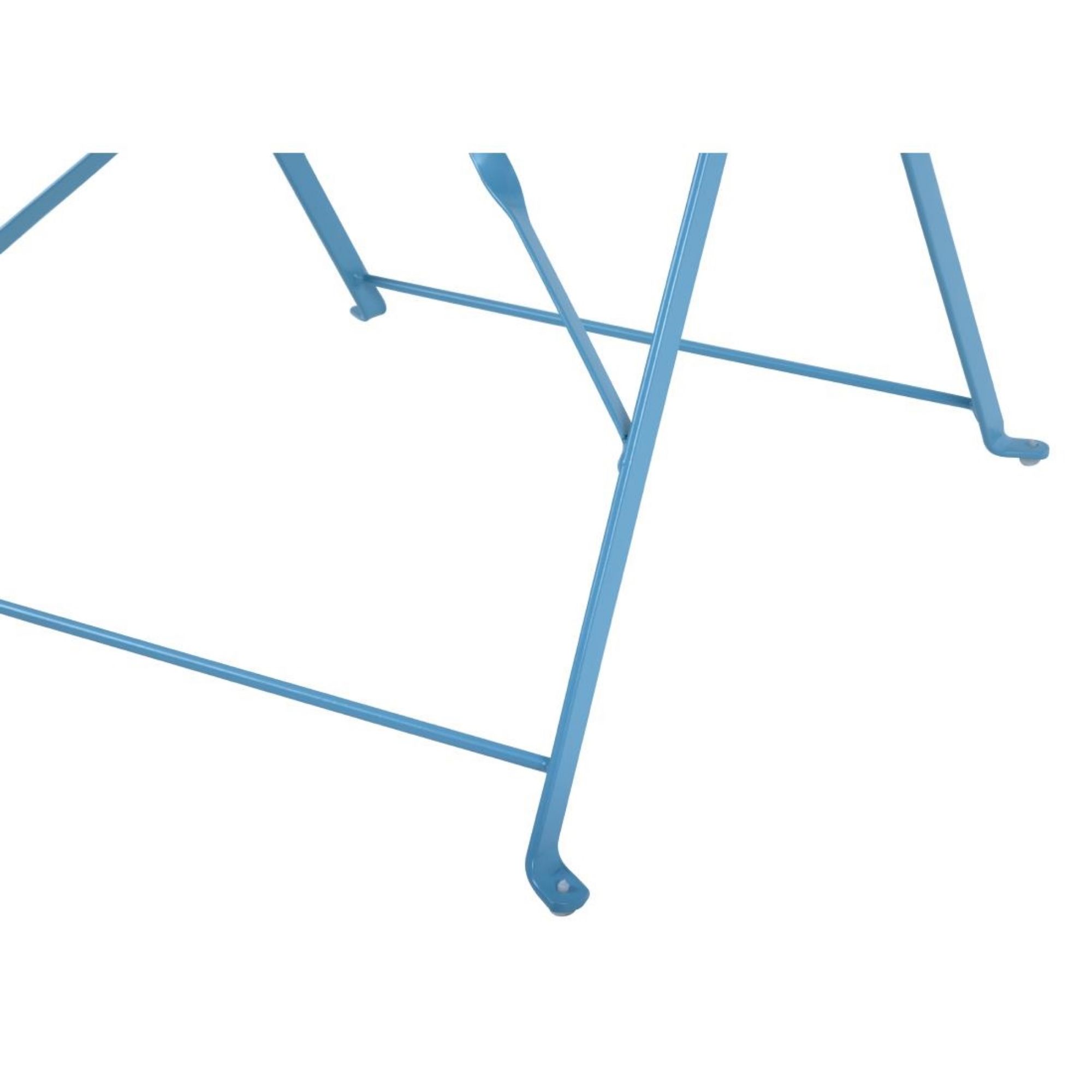 Picture of Bolero Pavement Style Square Steel Table Seaside Blue 600mm