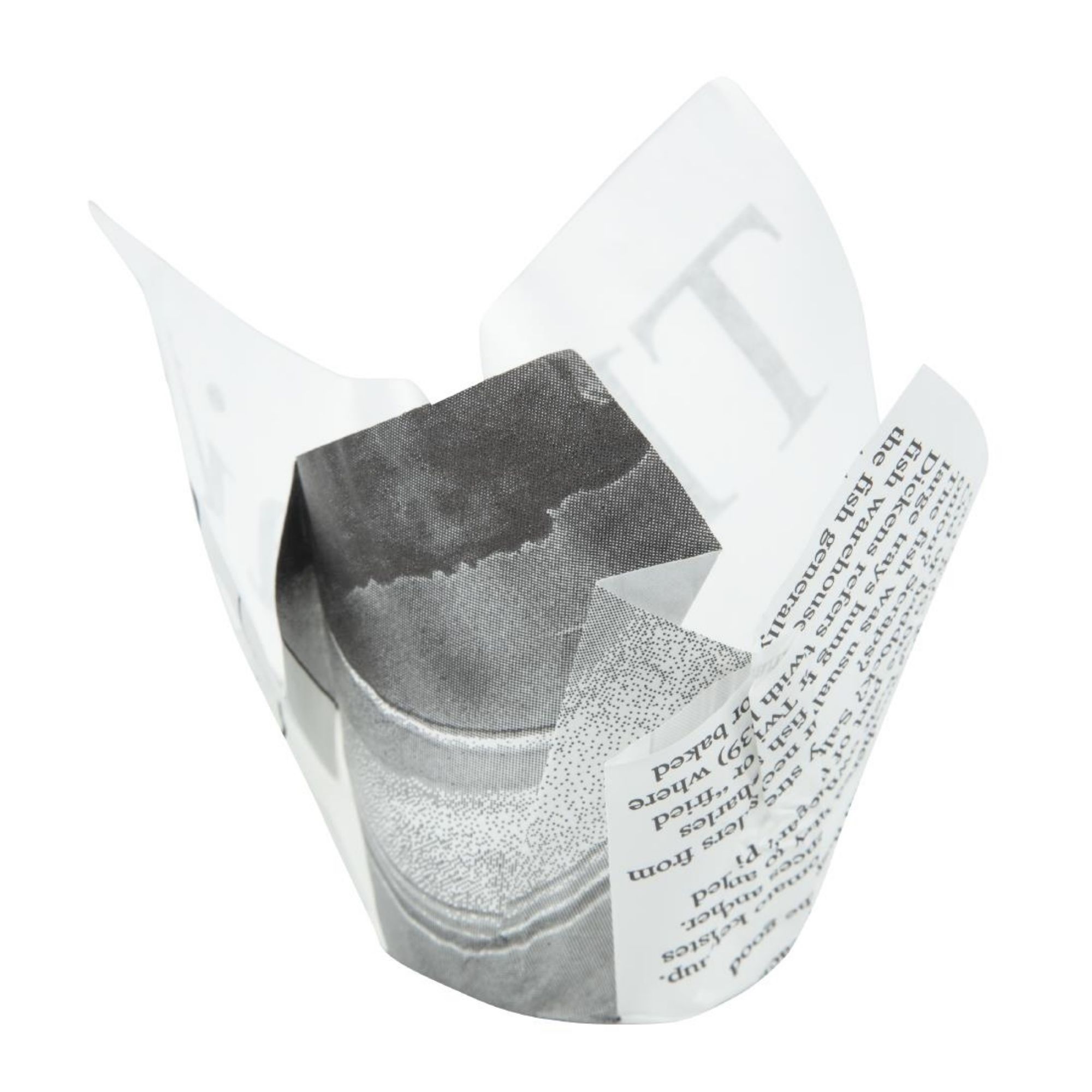 Picture of Grease-Resistant Paper Chip Crowns Newspaper Print (1100 pack)