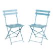 Picture of Bolero Pavement Style Steel Chairs Seaside Blue (Pack of 2)