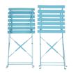 Picture of Bolero Pavement Style Steel Chairs Seaside Blue (Pack of 2)