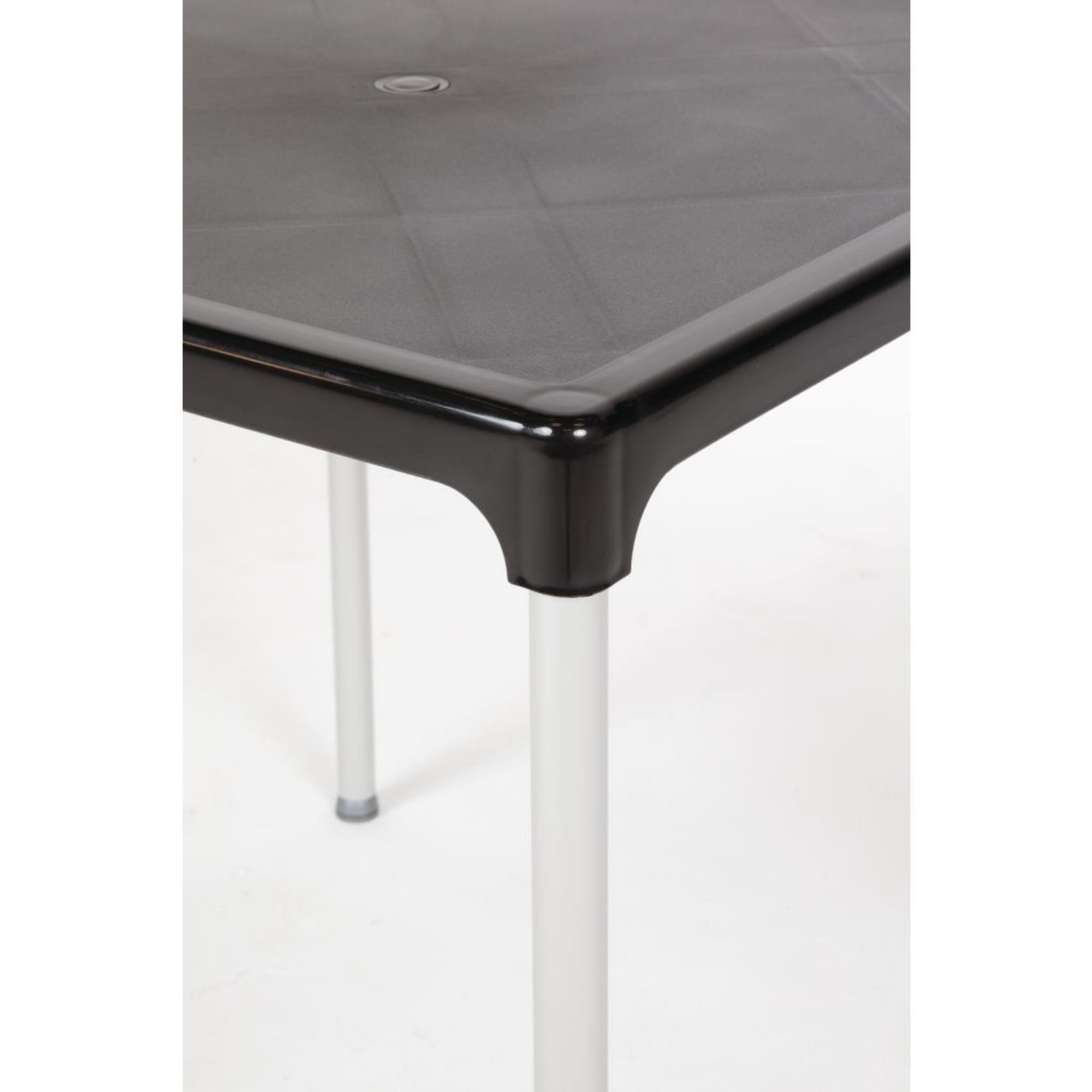 Picture of Black Square Table with Aluminium Legs 750mm
