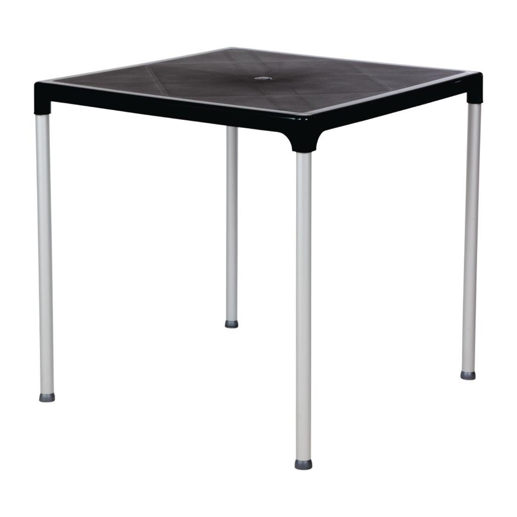 Picture of Black Square Table with Aluminium Legs 750mm