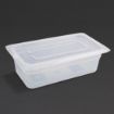 Picture of Vogue Polypropylene 1/3 Gastronorm Container with Lid 100mm (4 pack)