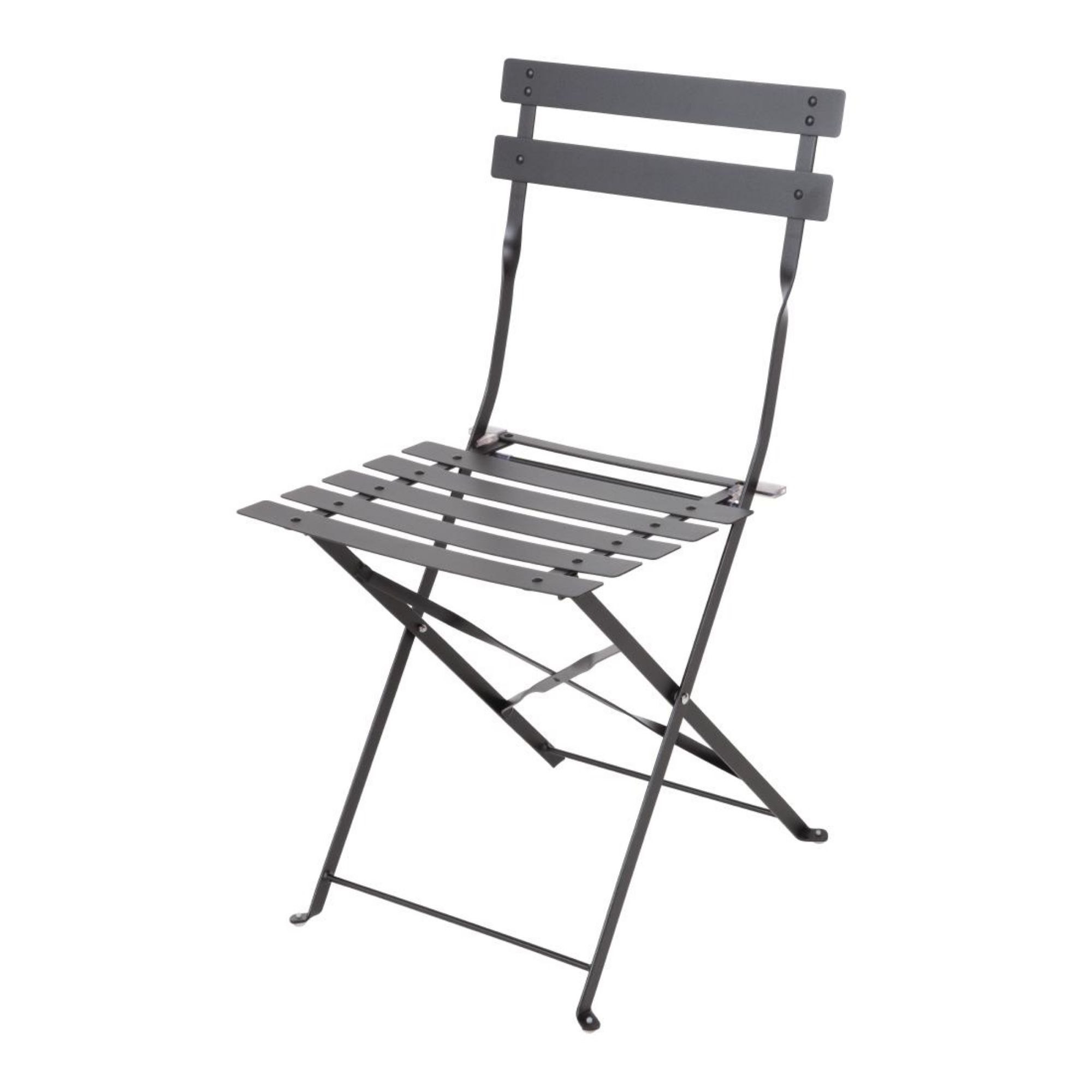 Picture of Bolero Black Pavement Style Steel Chairs (Pack of 2)