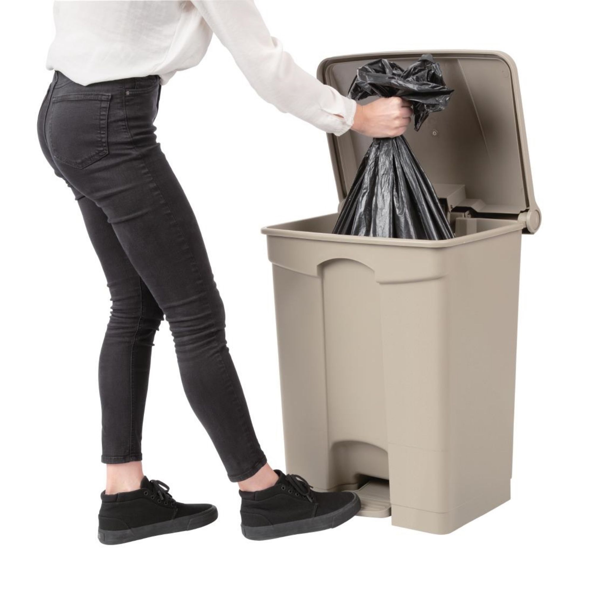 Picture of Jantex Kitchen Pedal Bin Beige 65Ltr