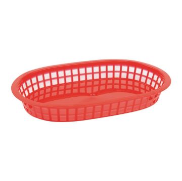 Picture of Olympia Oval Polypropylene Food Basket Red (Pack of 6)