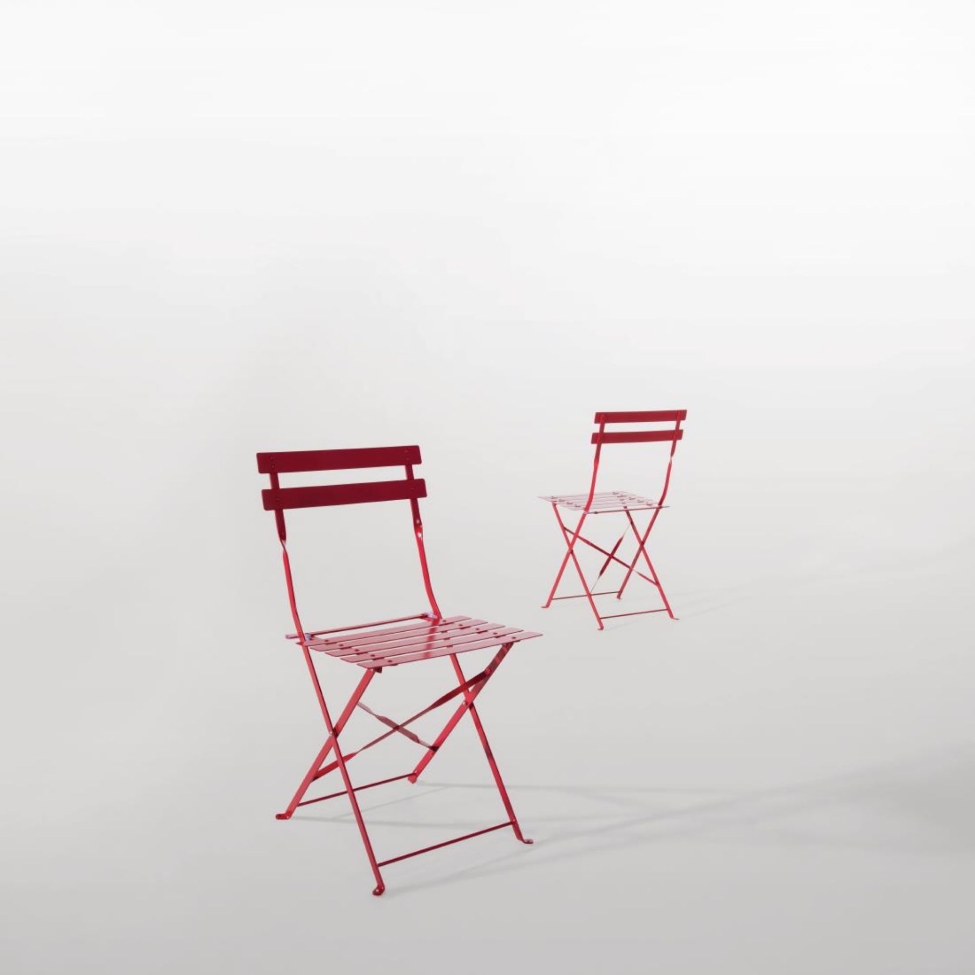 Picture of Bolero Red Pavement Style Steel Chairs (Pack of 2)