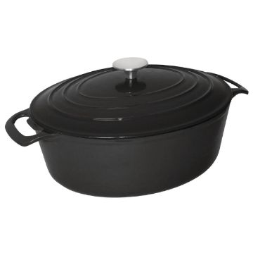Picture of Vogue Black Oval Casserole Dish 6Ltr