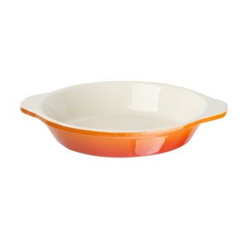 Picture of Vogue Orange Round Cast Iron Gratin Dish 400ml