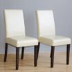 Picture of Bolero Faux Leather Dining Chairs Cream (Pack of 2)