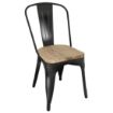 Picture of Bolero Bistro Side Chairs with Wooden Seat Pad Black (Pack of 4)