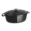 Picture of Vogue Black Oval Casserole Dish 5Ltr