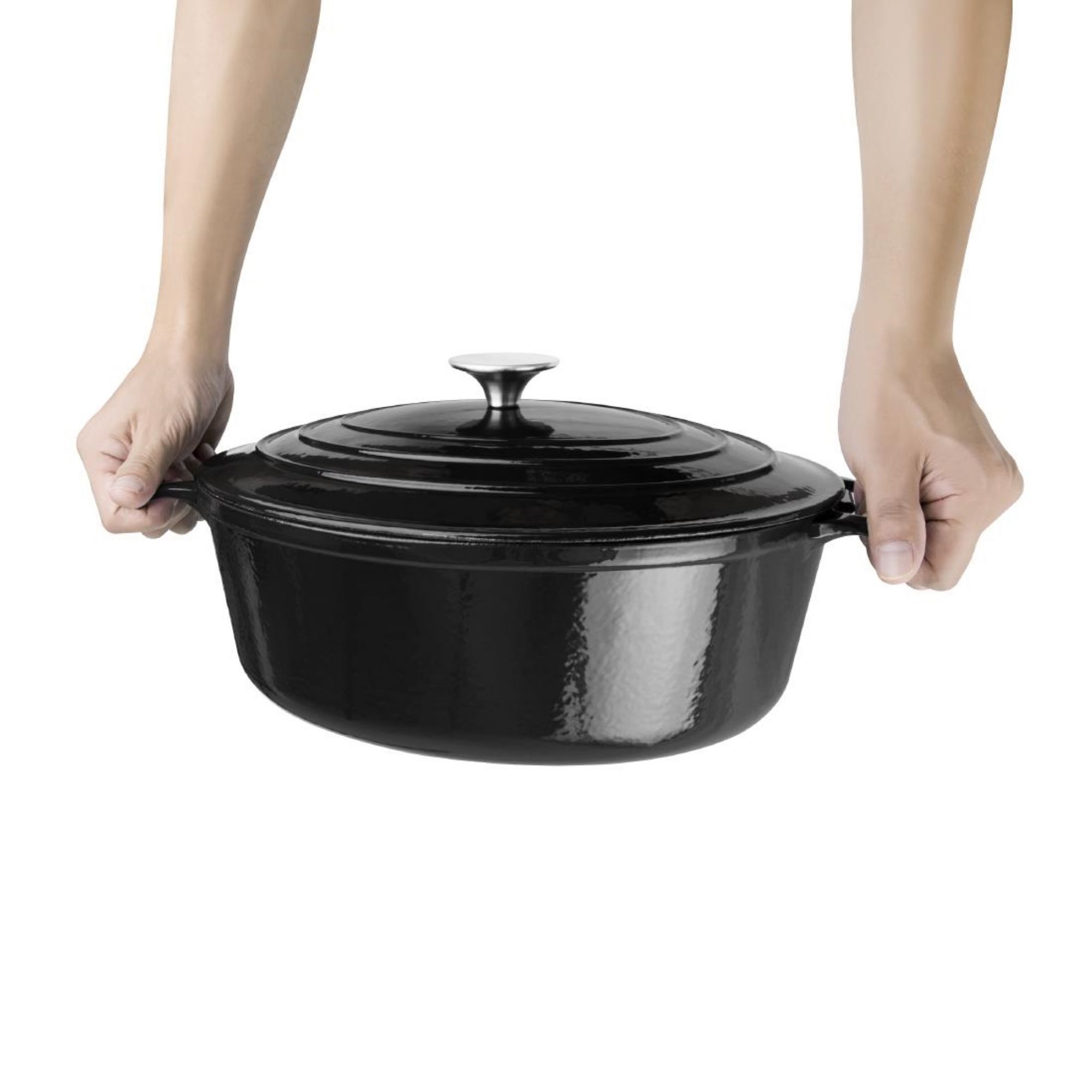 Picture of Vogue Black Oval Casserole Dish 5Ltr