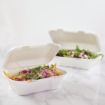 Picture of Vegware Compostable Bagasse Clamshell Hinged Meal Boxes 228mm