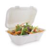 Picture of Vegware Compostable Bagasse Clamshell Hinged Meal Boxes 228mm