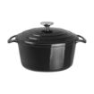 Picture of Vogue Black Round Casserole Dish 4Ltr