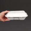 Picture of Vegware Compostable Bagasse Clamshell Hinged Meal Boxes 228mm