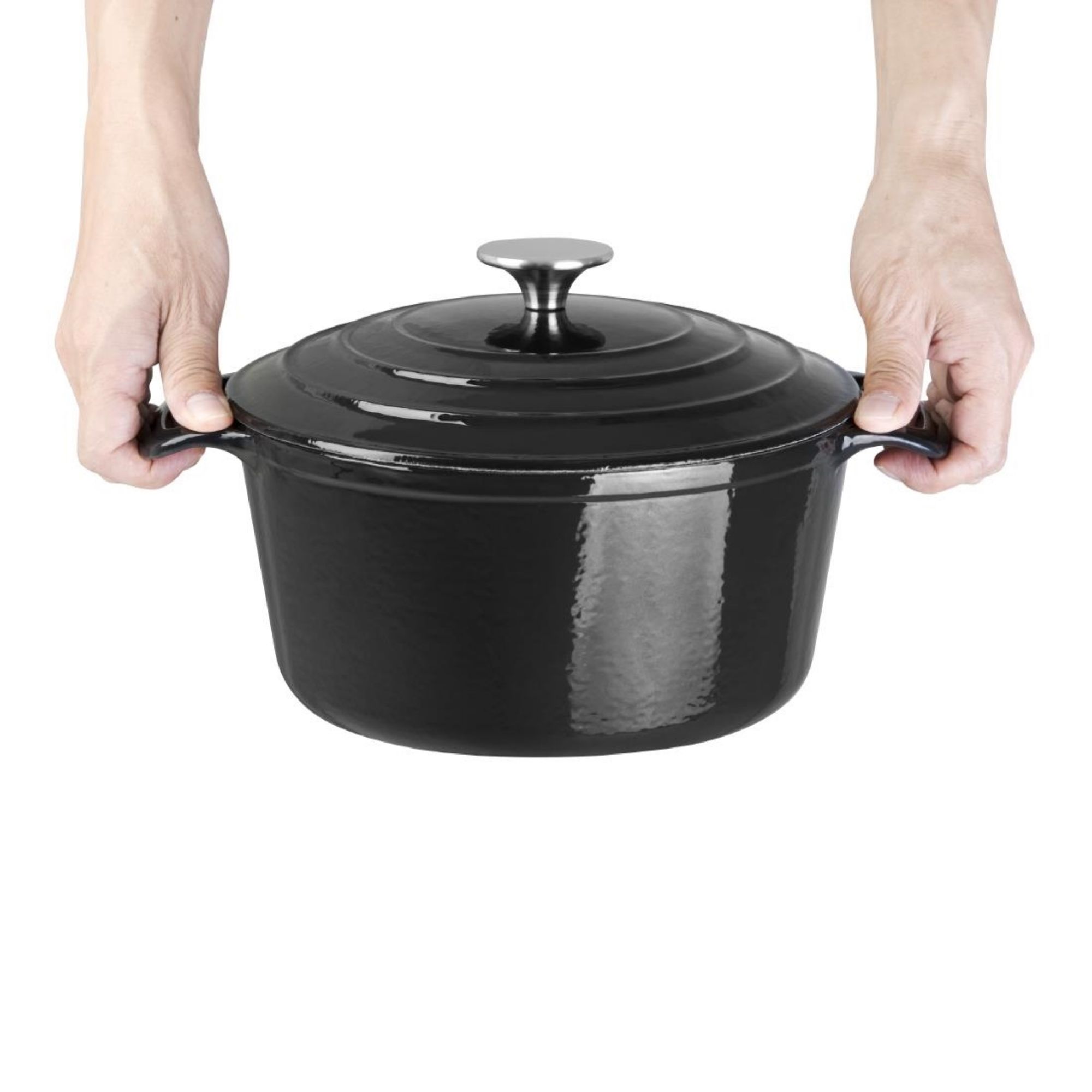 Picture of Vogue Black Round Casserole Dish 4Ltr