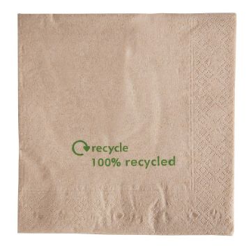 Picture of Swantex Recycled Lunch Napkin Kraft 33x33cm 2ply 1/4 Fold (Pack of 2000)