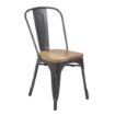 Picture of Bolero Bistro Side Chairs with Wooden Seat Pad Gun Metal (Pack of 4)