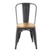 Picture of Bolero Bistro Side Chairs with Wooden Seat Pad Gun Metal (Pack of 4)