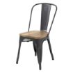 Picture of Bolero Bistro Side Chairs with Wooden Seat Pad Gun Metal (Pack of 4)