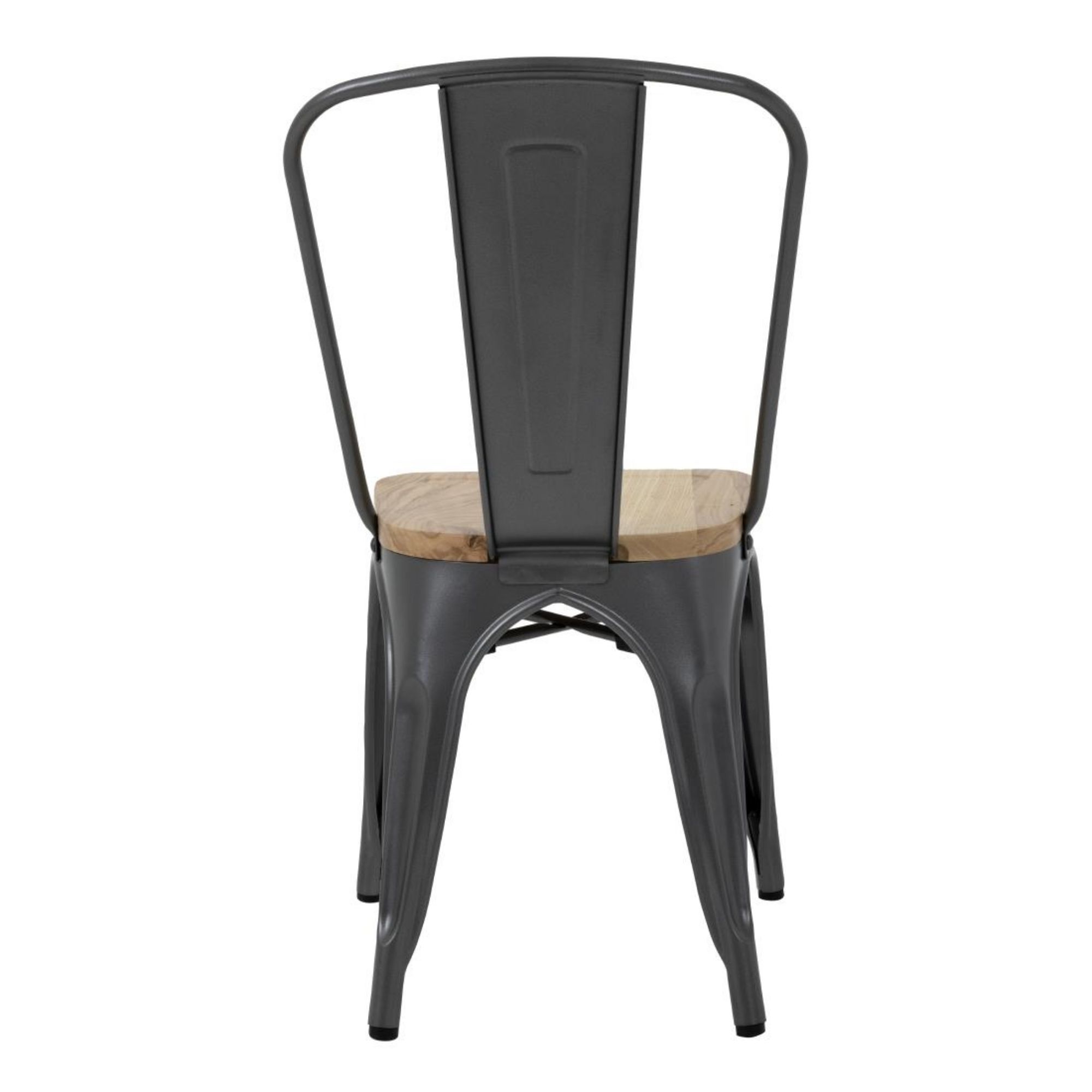 Picture of Bolero Bistro Side Chairs with Wooden Seat Pad Gun Metal (Pack of 4)