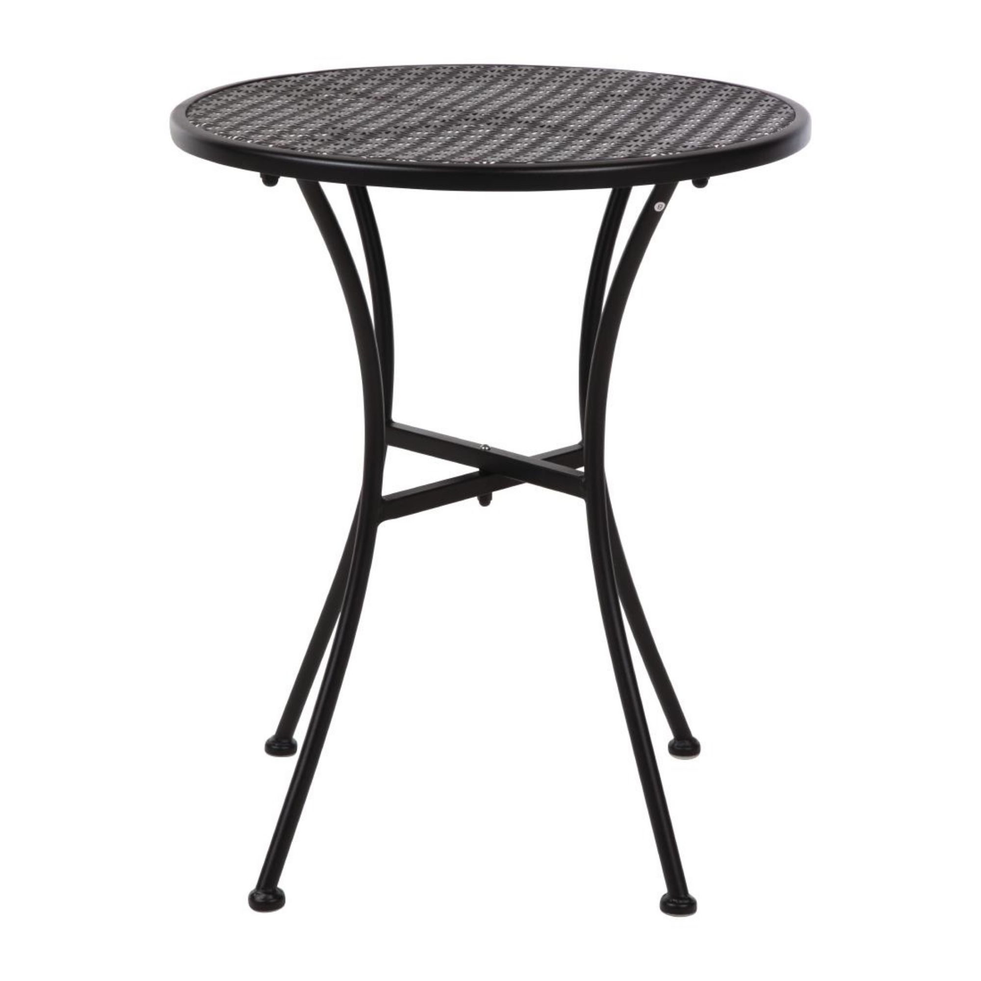 Picture of Bolero Black Steel Patterned Round Bistro Table Black 600mm