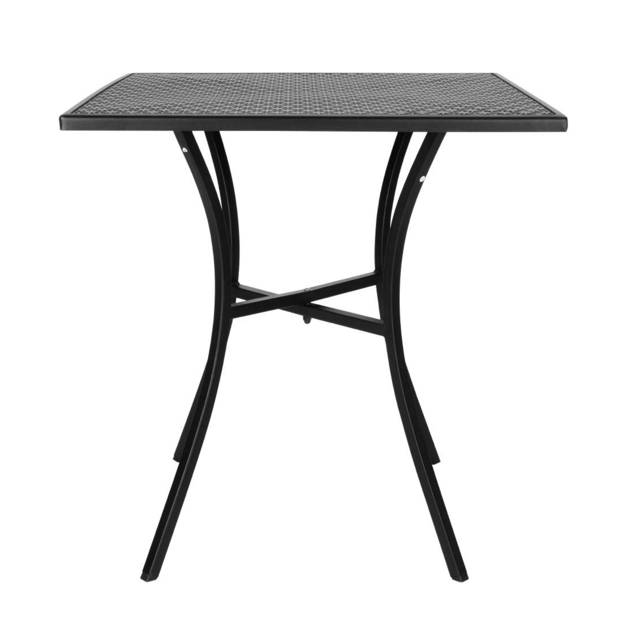 Picture of Bolero Black Steel Patterned Square Bistro Table 700mm