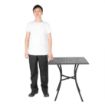 Picture of Bolero Black Steel Patterned Square Bistro Table 700mm