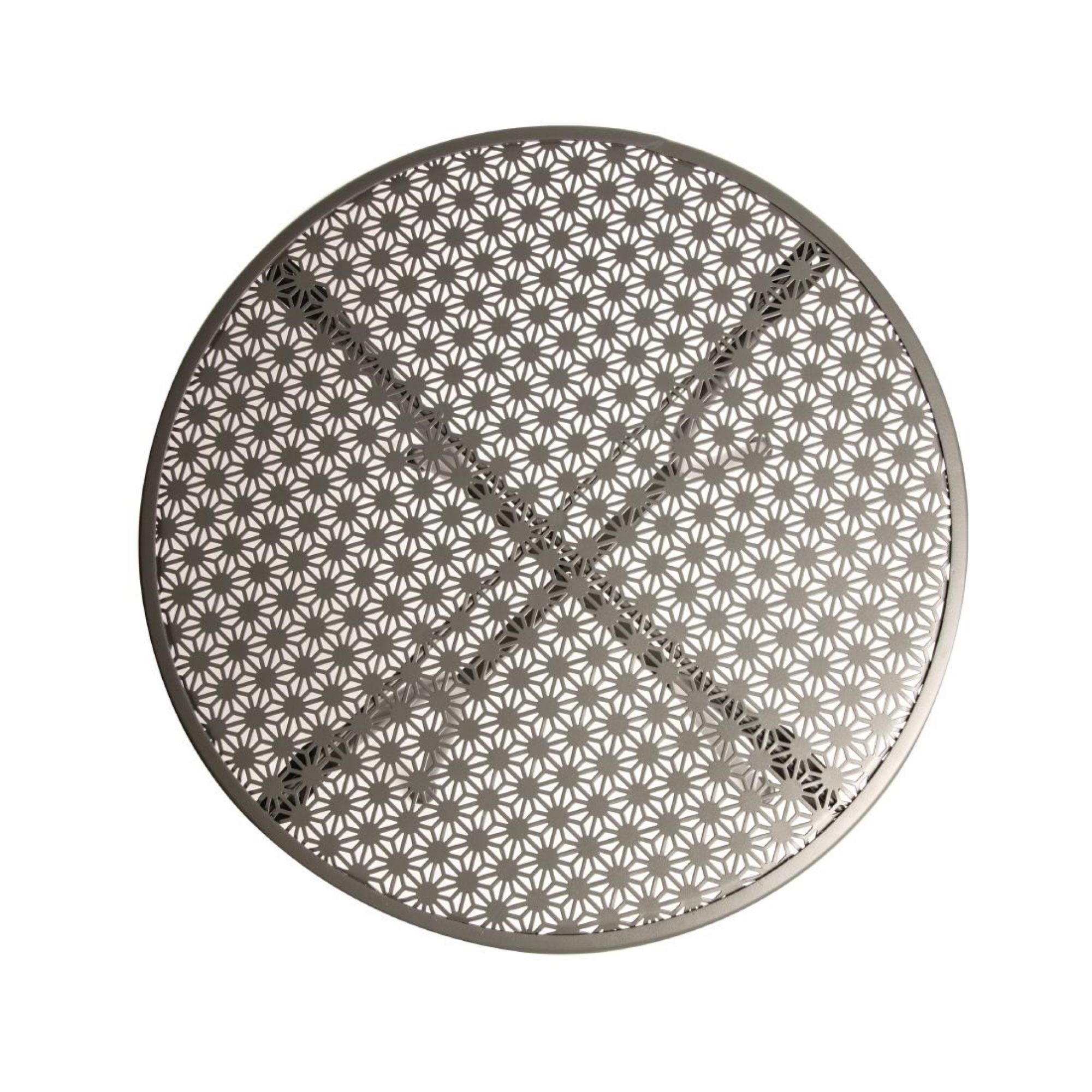 Picture of Bolero Round Steel Patterned Bistro Table Grey 600mm