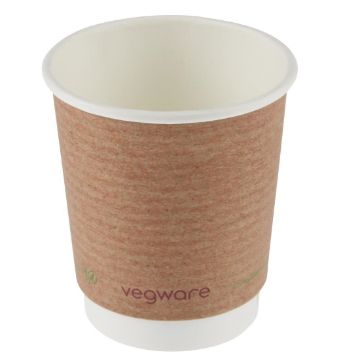 Picture of Vegware Compostable Coffee Cups Double Wall 230ml / 8oz (Pack of 500)