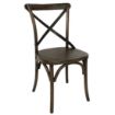 Picture of Bolero Wooden Dining Chair with Metal Cross Backrest Walnut Finish (Pack of 2)