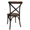 Picture of Bolero Wooden Dining Chair with Metal Cross Backrest Walnut Finish (Pack of 2)
