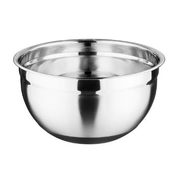 Picture of Vogue Stainless Steel Mixing Bowl with Silicone Base 5Ltr