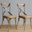 Picture of Bolero Natural Bentwood Chairs with Metal Cross Backrest (Pack of 2)