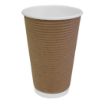 Picture of Fiesta Recyclable Coffee Cups Ripple Wall Kraft 455ml / 16oz (Pack of 500)