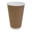 Picture of Fiesta Recyclable Coffee Cups Ripple Wall Kraft 455ml / 16oz (Pack of 25)