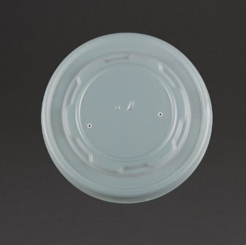 Picture of Vegware Compostable Hot Food Pot Flat Lids 350ml / 12oz and 455ml / 16oz (500 pack)