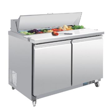 Picture of Polar U-Series Double Door Prep Counter Fridge 405Ltr