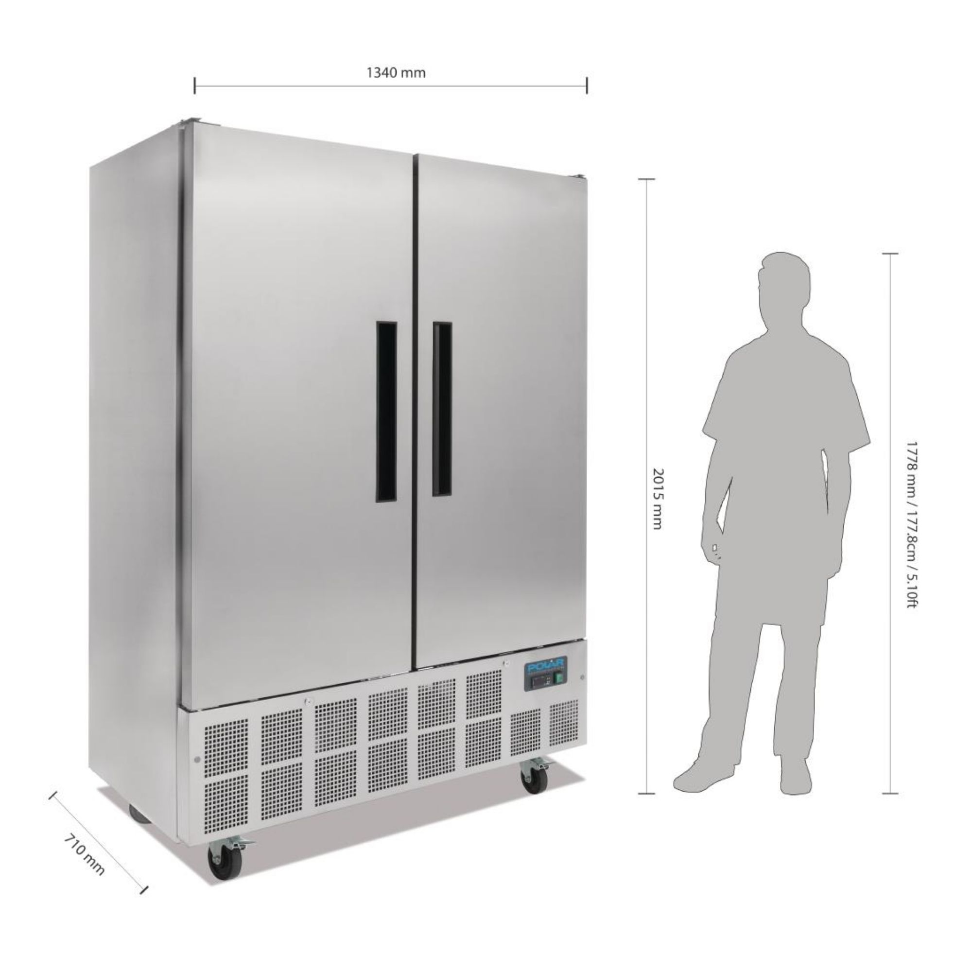 Picture of Polar G-Series Double Door Slimline Fridge 960Ltr