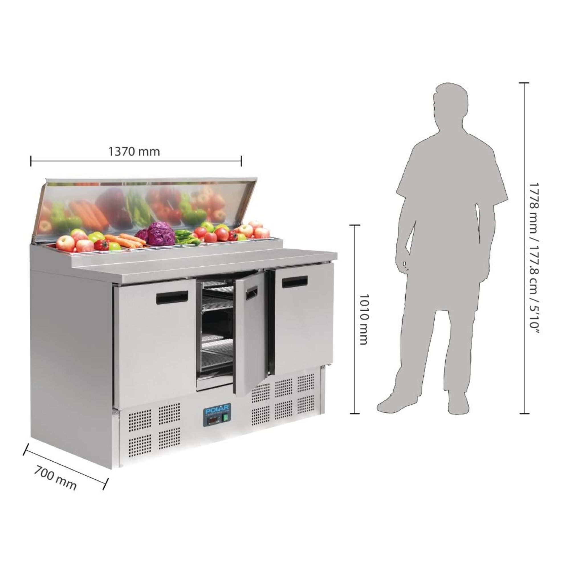 Picture of Polar G-Series Pizza Prep Counter Fridge 390Ltr