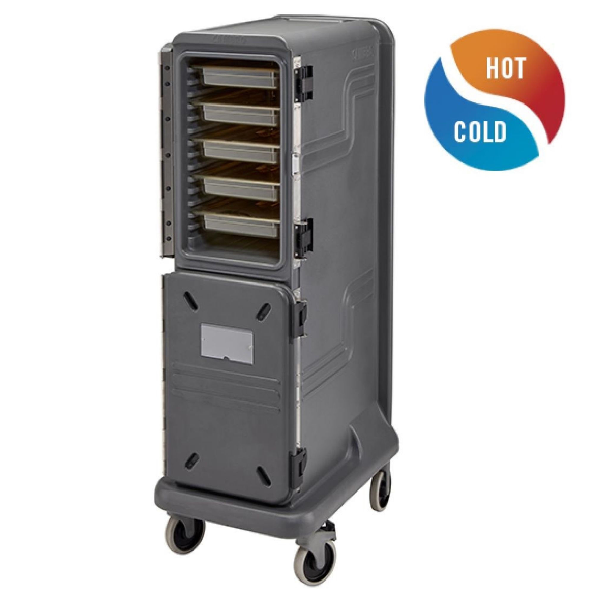 Picture of Cambro Ultra Pro Cart Tall Two Door Hot and Cold Food Cart Charcoal Grey