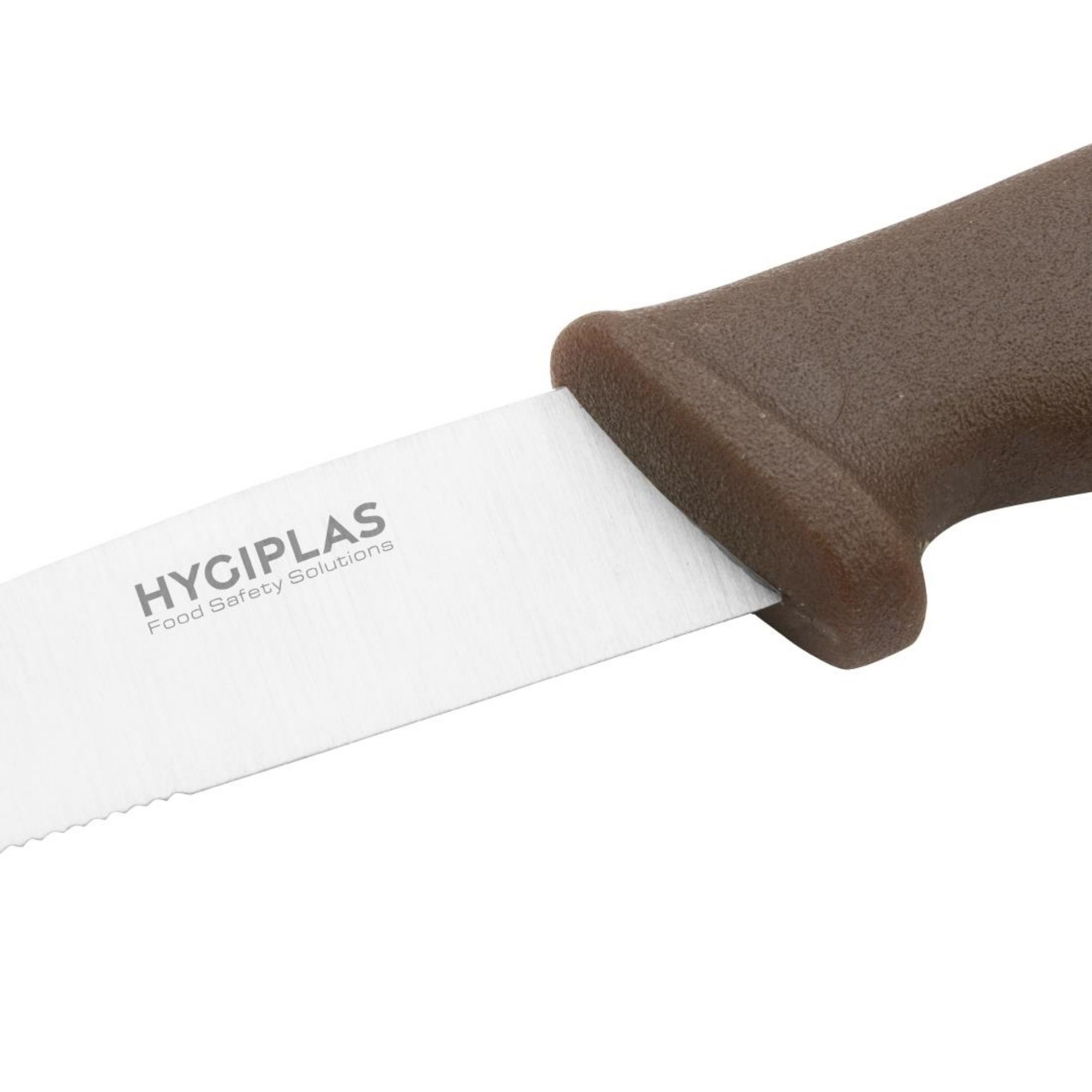 Picture of Hygiplas Vegetable Knife Serrated Brown 10.5cm