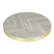 Picture of Bolero Pre-Drilled Round Table Top Chevron Design 600mm