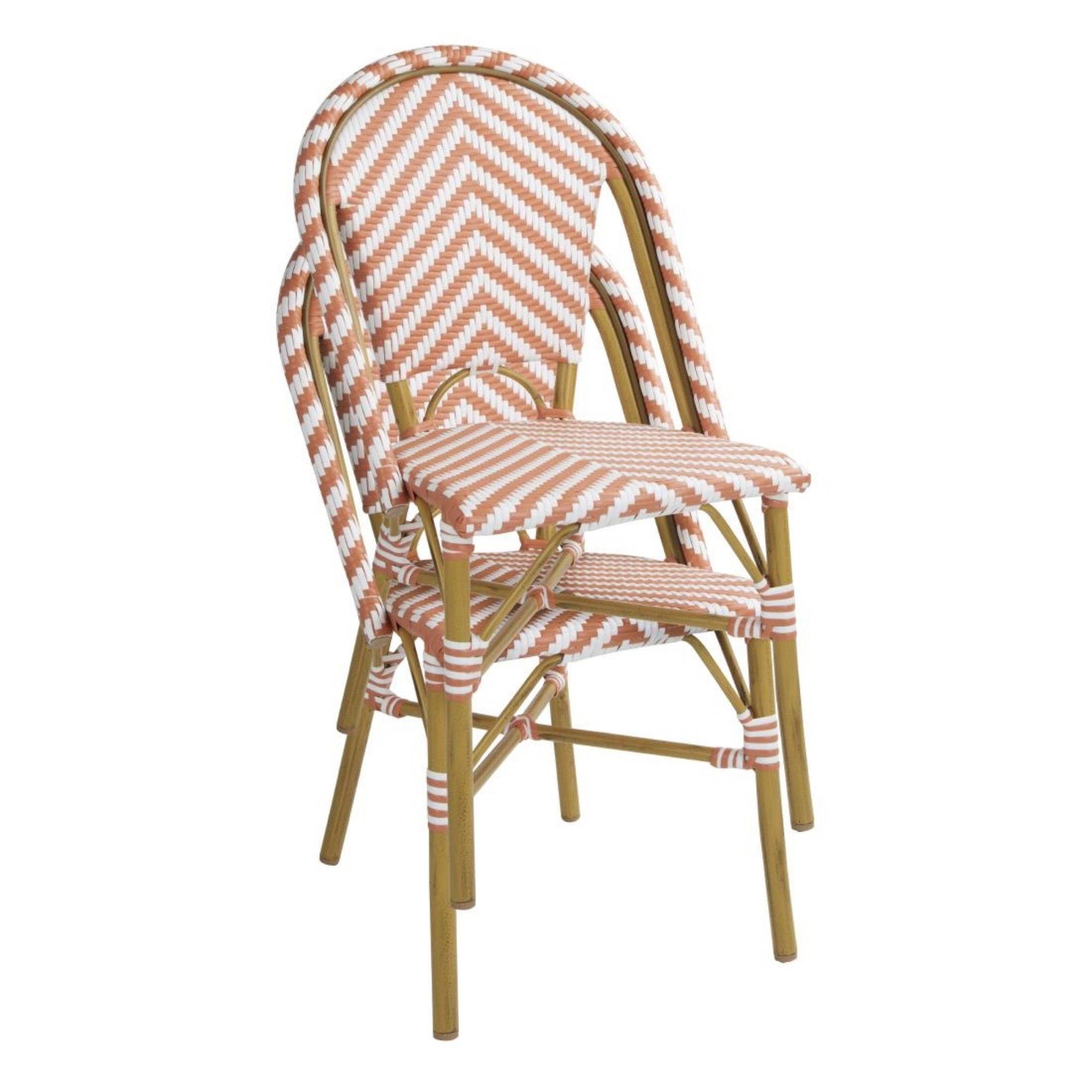 Picture of Bolero Parisian Style Rattan Side Chairs Coral (Pack of 2)